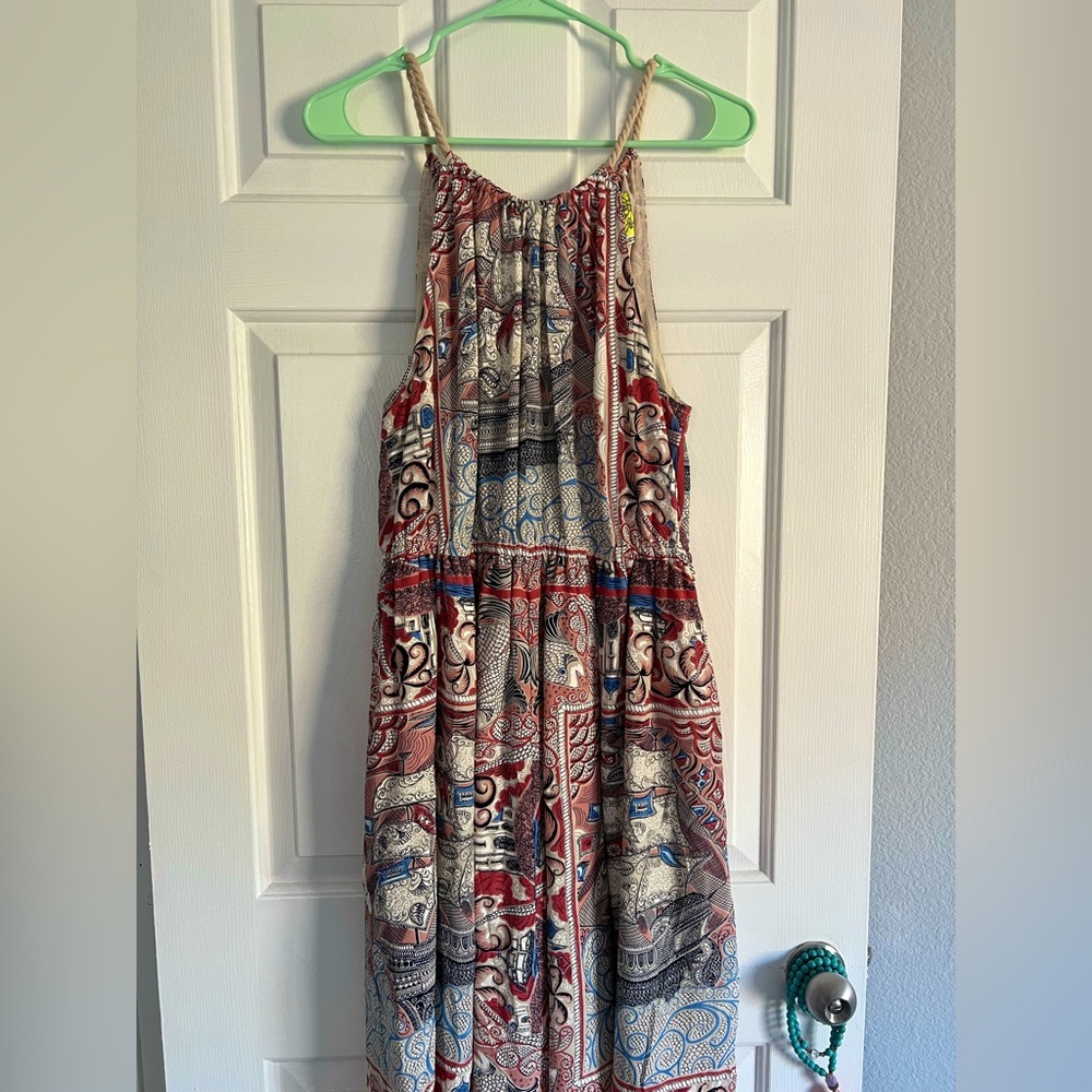 Anthropologie Floreat midi dress with rope detail